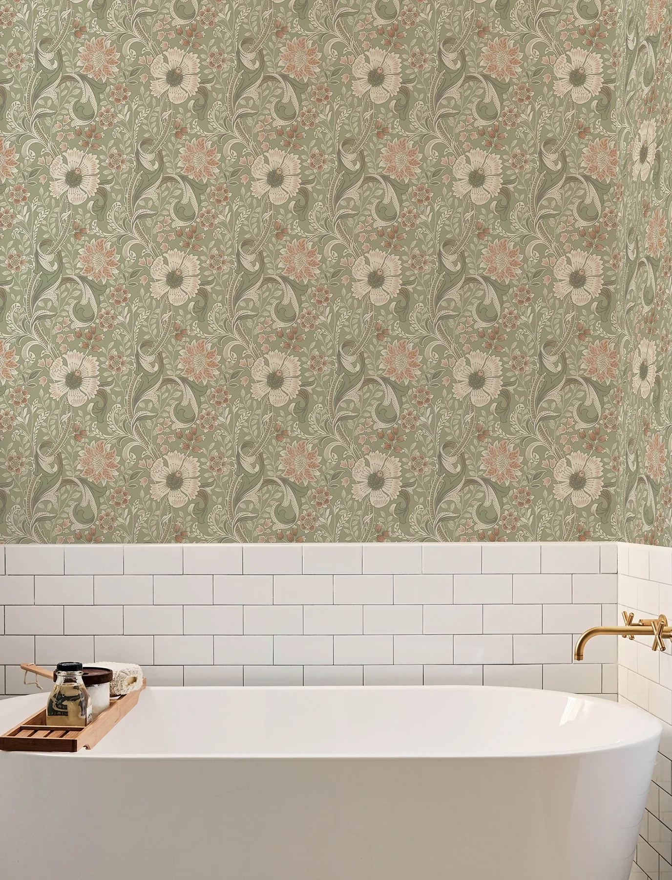 Brewster Home Fashions Liora Green Floral Trail Wallpaper - SKU 4191-83014