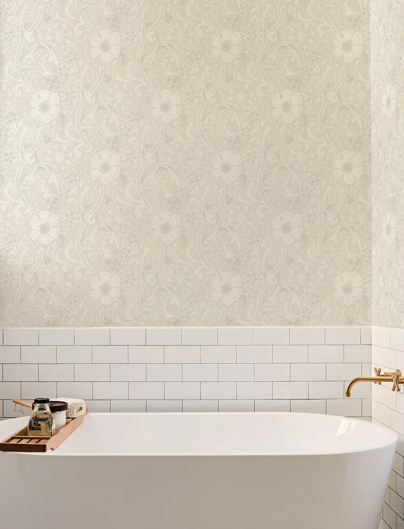 Brewster Home Fashions Liora Neutral Floral Trail Wallpaper - SKU 4191-83011