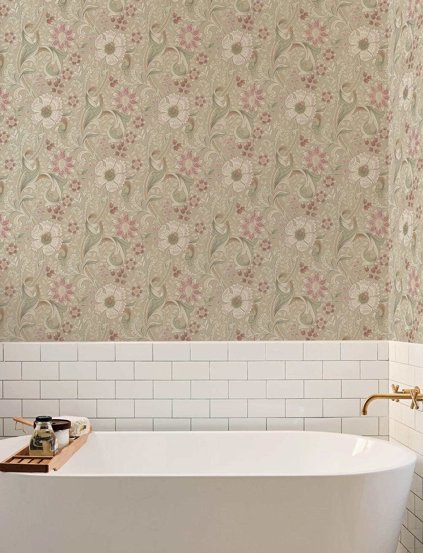 Brewster Home Fashions Liora Taupe Floral Trail Wallpaper - SKU 4191-83015