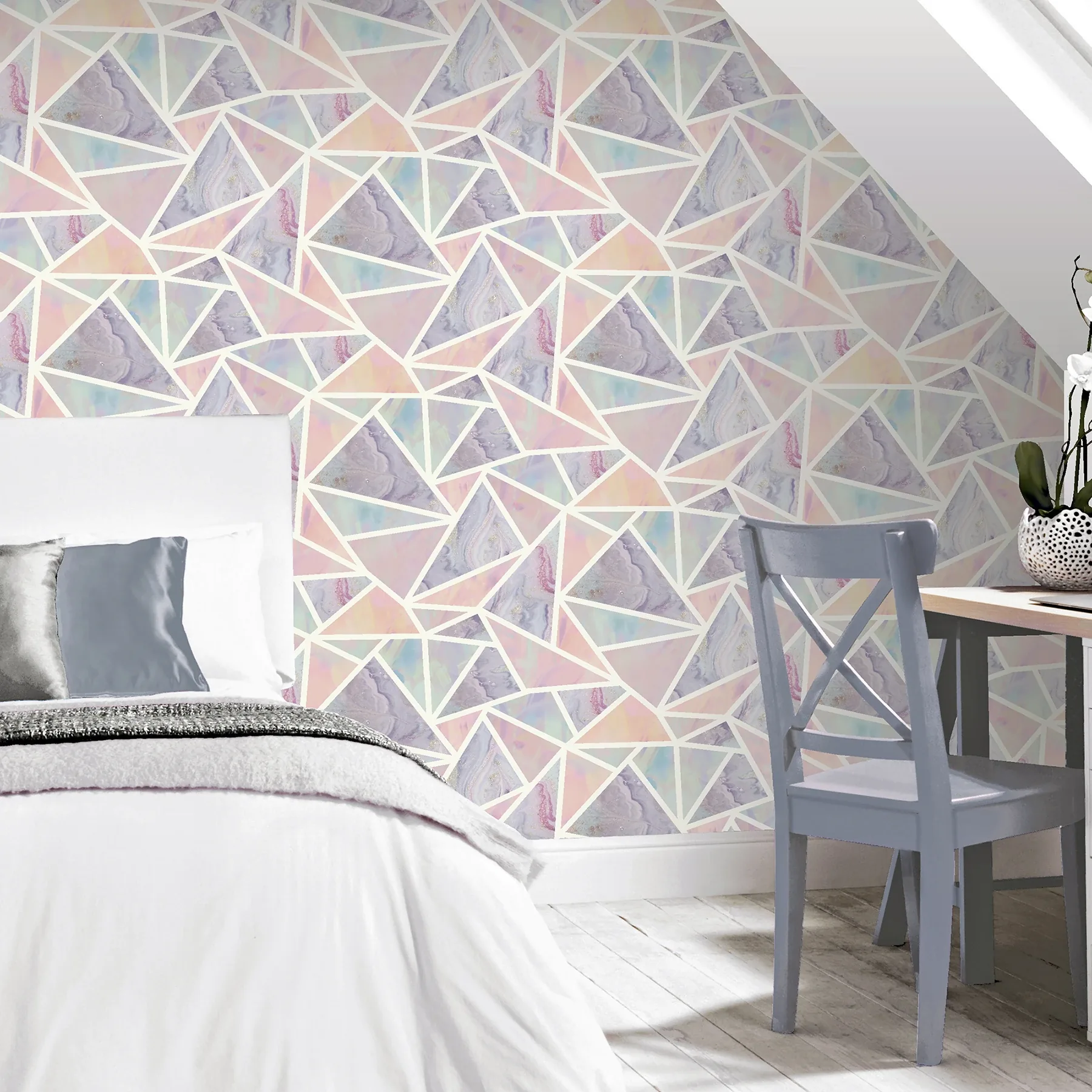 Brewster Home Fashions Lizzie Pastel Triangles Wallpaper - SKU AH296002