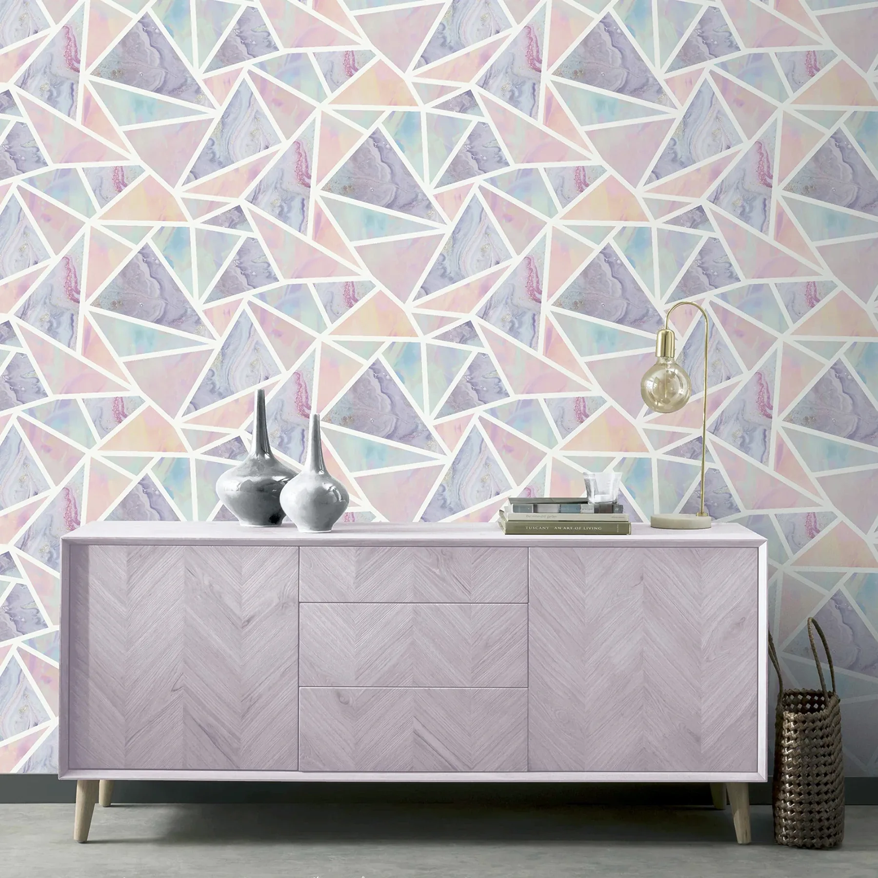 Brewster Home Fashions Lizzie Pastel Triangles Wallpaper - SKU AH296002