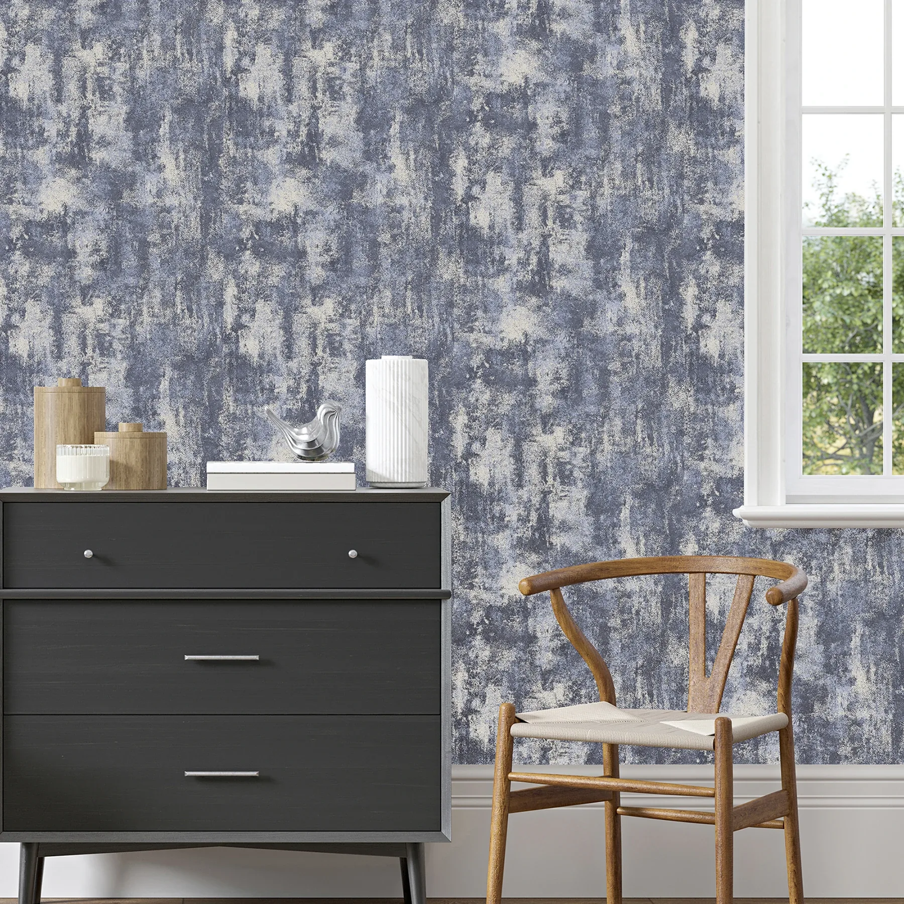Brewster Home Fashions Lloyd Blue Stone Texture Wallpaper - SKU AH902108