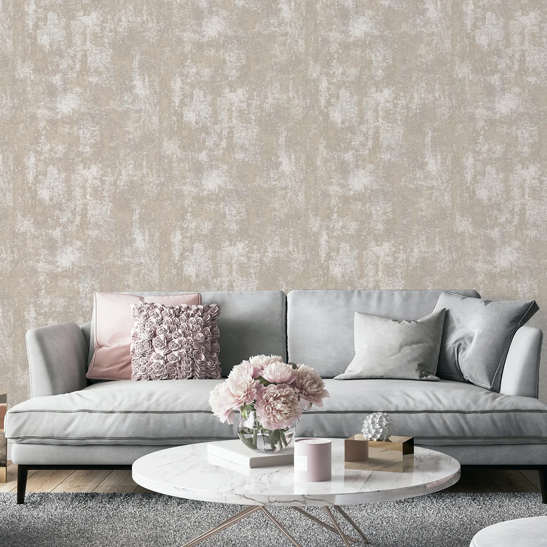 Brewster Home Fashions Lloyd Blush Stone Texture Wallpaper - SKU AH902107