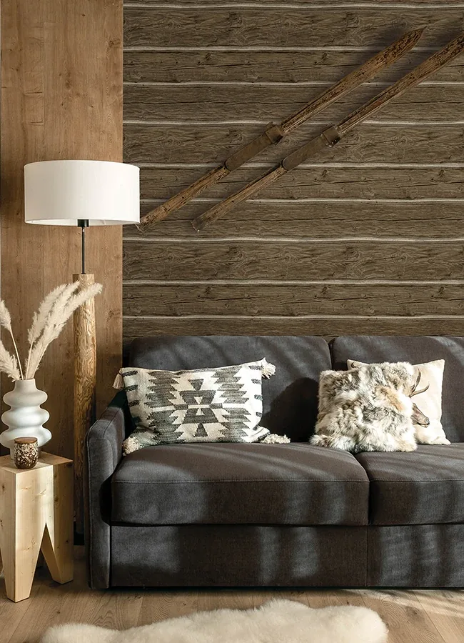 Brewster Home Fashions Lodgepole Dark Brown Wallpaper - SKU 4142-72613