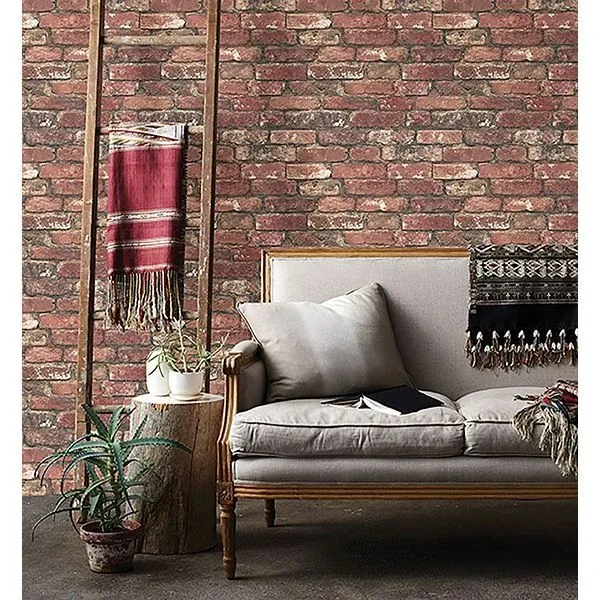 Brewster Home Fashions Loft Red Brick Wallpaper - SKU FD23287