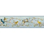 Brewster Home Fashions Louise Blue Songbird Portrait Wallpaper - SKU HTM48511B