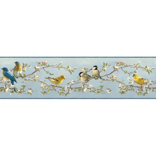 Brewster Home Fashions Louise Blue Songbird Portrait Wallpaper - SKU HTM48511B