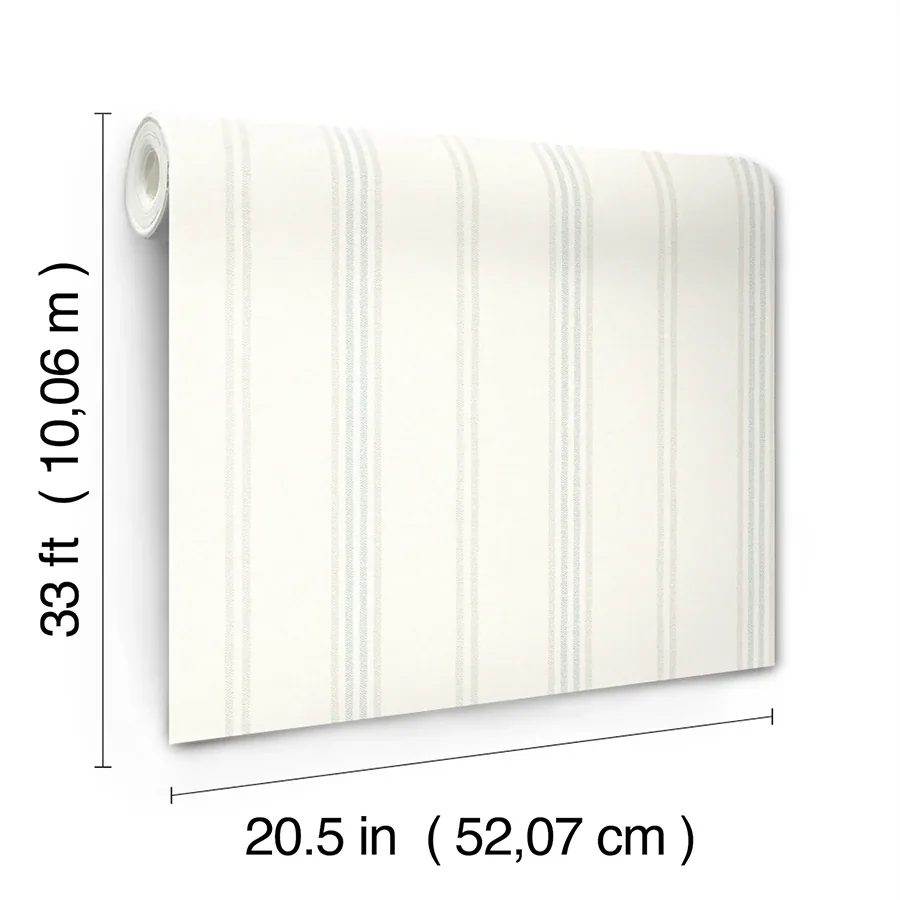 Brewster Home Fashions Lovage Aqua Linen Stripe Wallpaper - SKU 4134-72548