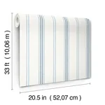 Brewster Home Fashions Lovage Blue Linen Stripe Wallpaper - SKU 4134-72546