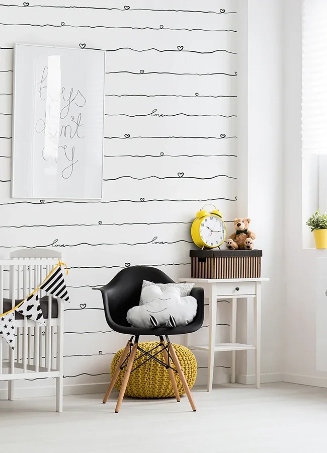 Brewster Home Fashions Love & Hearts Black Script Wallpaper - SKU 4060-381403