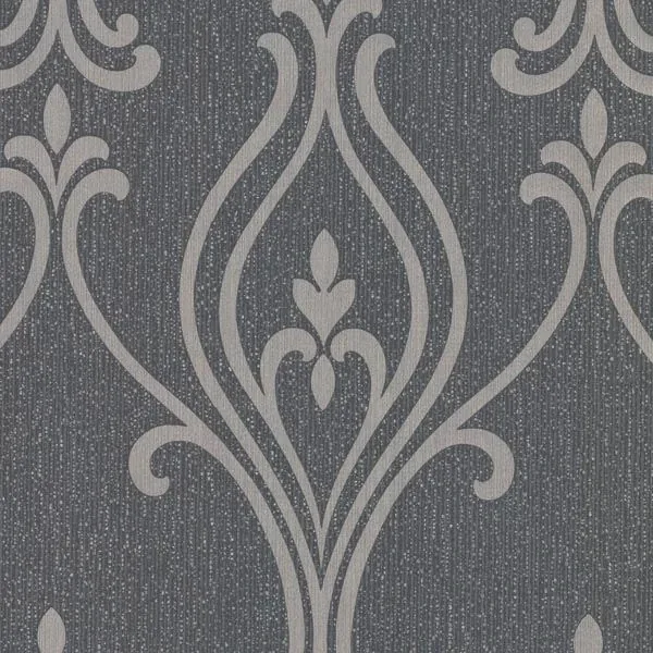 Brewster Home Fashions Luca Charcoal Damask Wallpaper - SKU 2603-20923