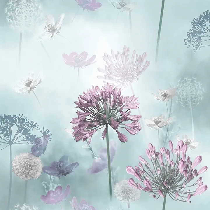 Brewster Home Fashions Lucille Light Blue Spring Meadow Wallpaper - SKU AH697400