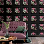 Brewster Home Fashions Lucinda Black Floral Panel Wallpaper - SKU AH922804