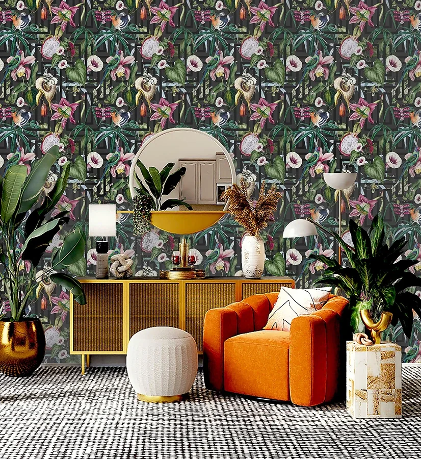 Brewster Home Fashions Lucretia Multicolor Tropical Wallpaper - SKU AH922805