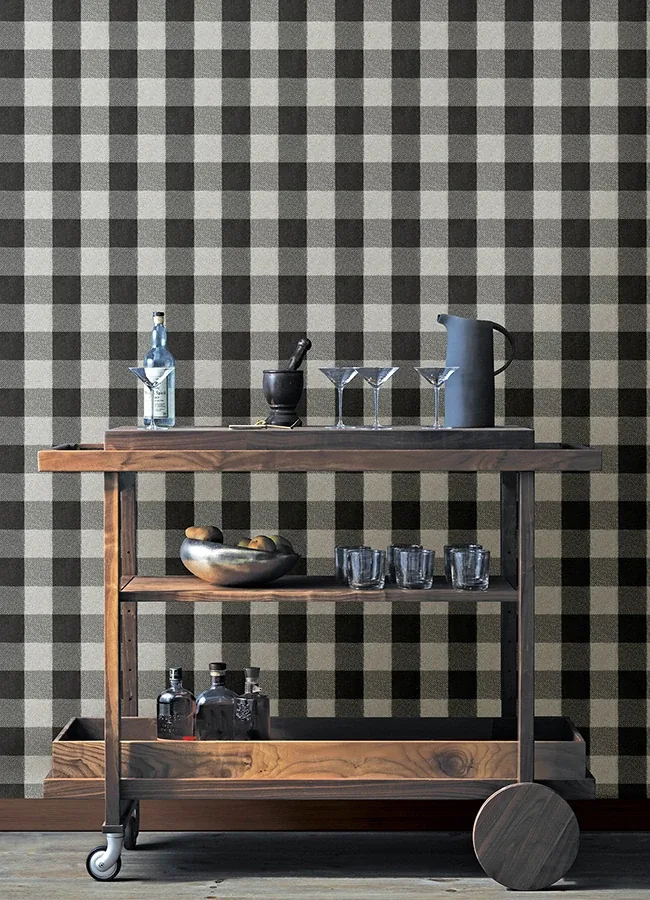 Brewster Home Fashions Lumberjack Black Wallpaper - SKU 4142-72622