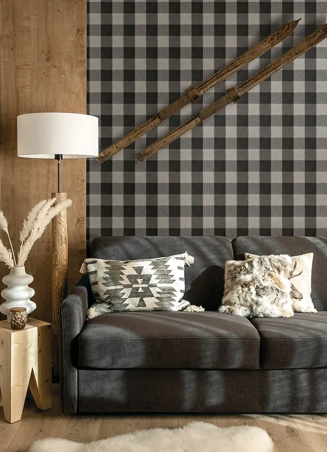 Brewster Home Fashions Lumberjack Black Wallpaper - SKU 4142-72622