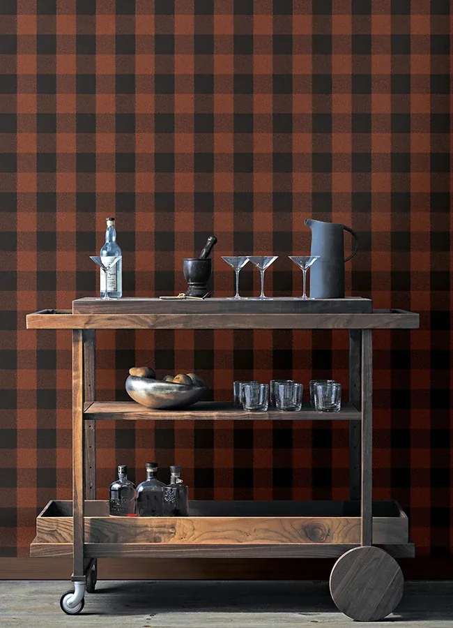 Brewster Home Fashions Lumberjack Maroon Wallpaper - SKU 4142-72621