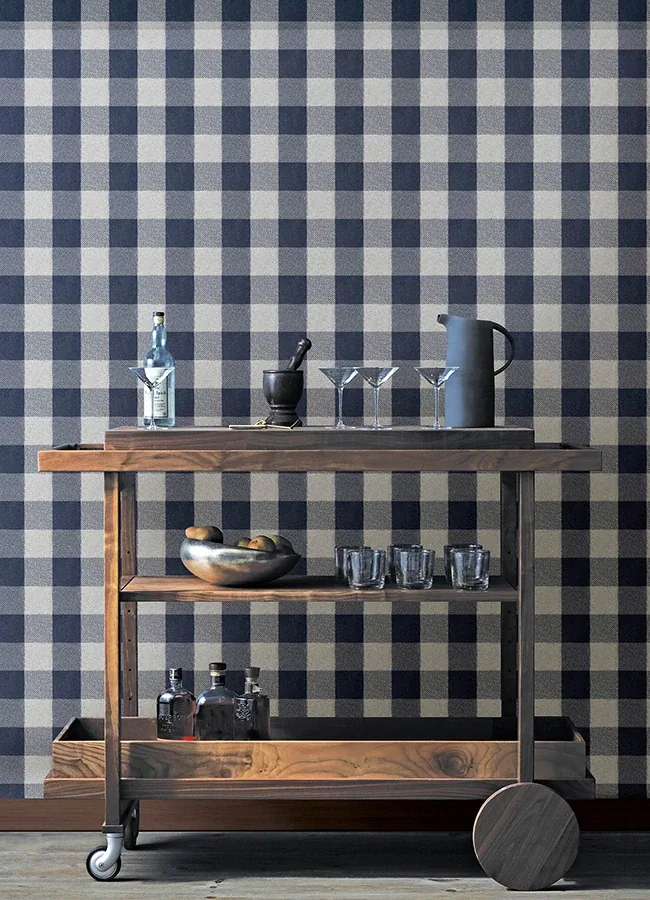 Brewster Home Fashions Lumberjack Navy Wallpaper - SKU 4142-72620