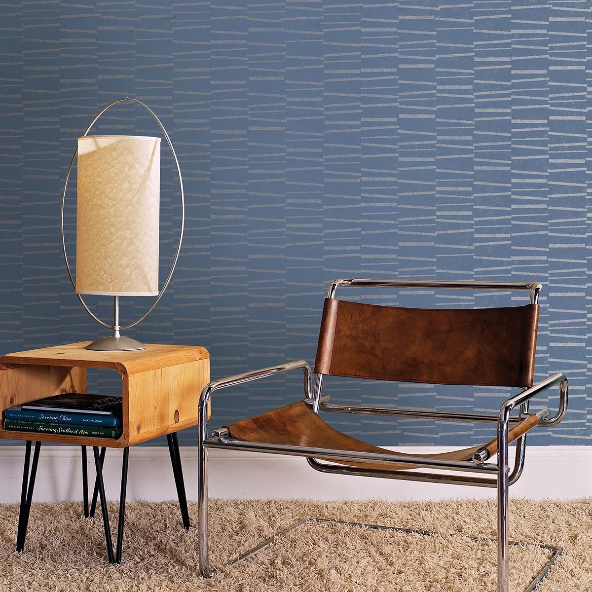 Brewster Home Fashions Luminescence Blue Abstract Stripe Wallpaper - SKU 2927-10604