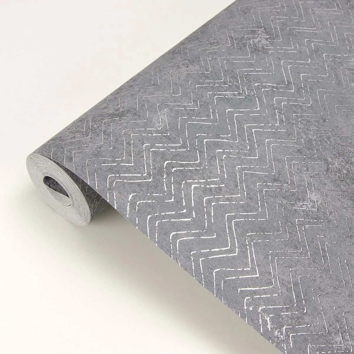 Brewster Home Fashions Luna Pewter Distressed Chevron Wallpaper | Wallpaper Twins Brewster Home Fashions Luna Pewter Distressed Chevron Wallpaper - SKU 2927-00602