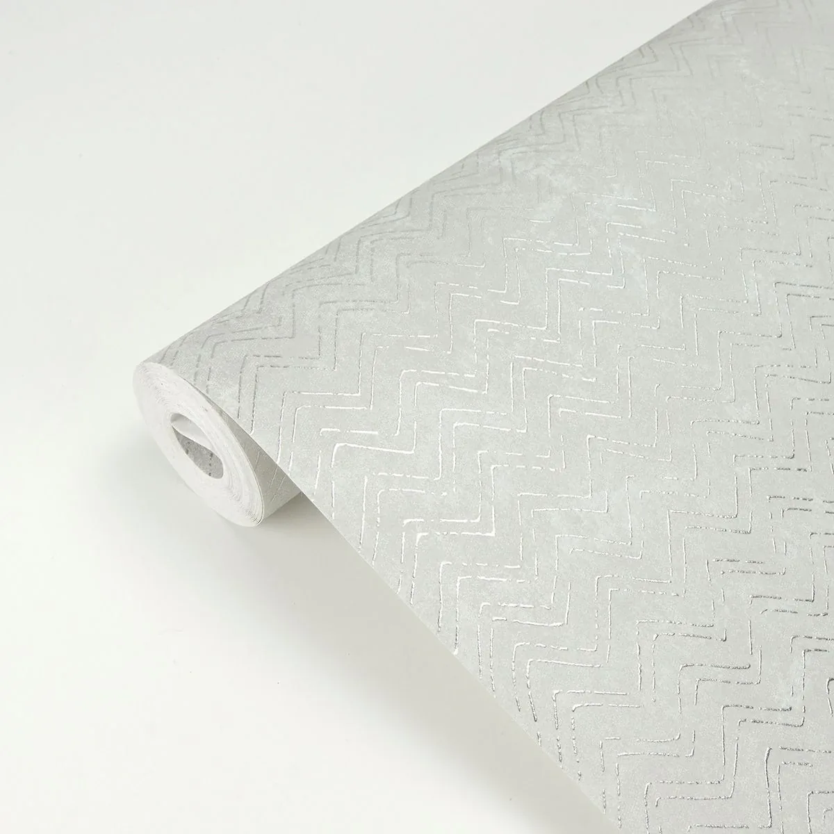 Brewster Home Fashions Luna Platinum Distressed Chevron Wallpaper - SKU 2927-00604