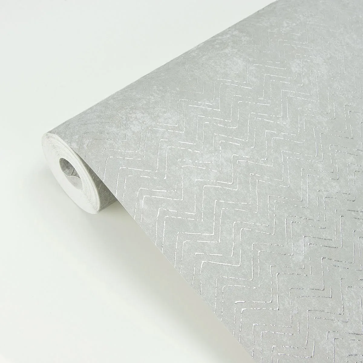 Brewster Home Fashions Luna Silver Distressed Chevron Wallpaper - SKU 2927-00607