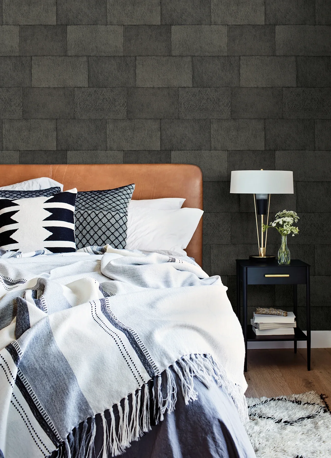 Brewster Home Fashions Lyell Charcoal Stone Wallpaper - SKU 4082-382016