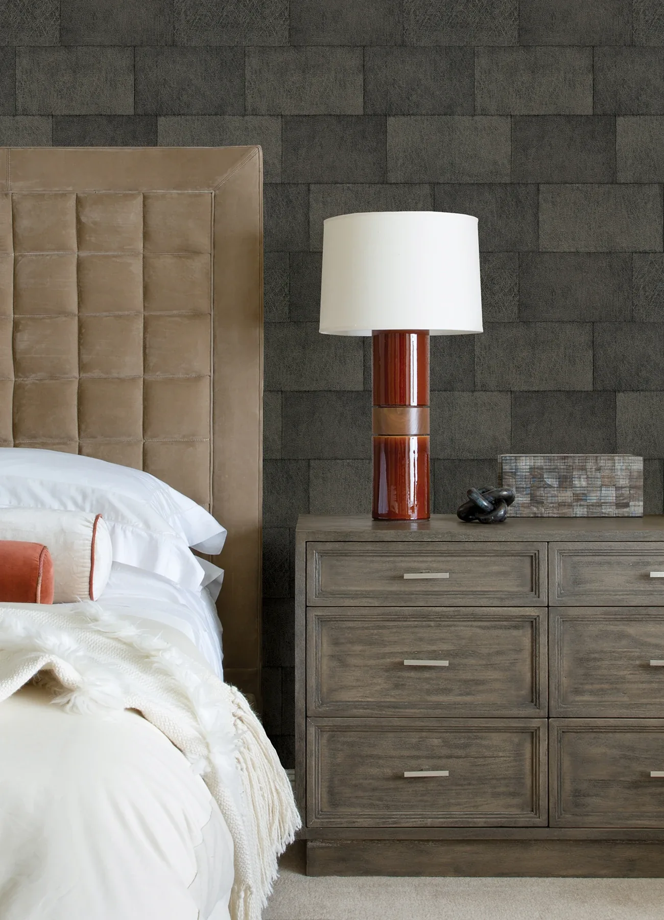 Brewster Home Fashions Lyell Charcoal Stone Wallpaper - SKU 4082-382016