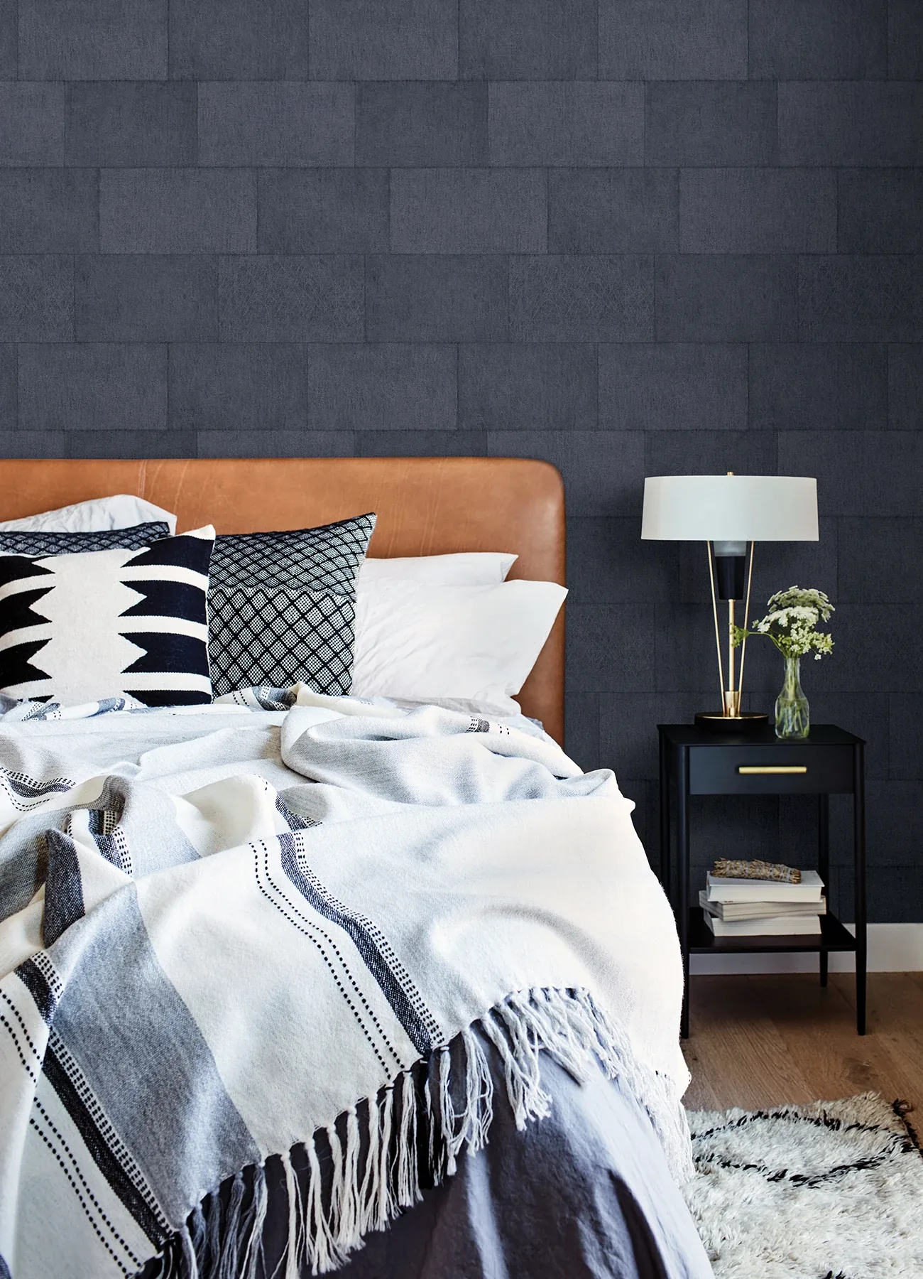 Brewster Home Fashions Lyell Dark Blue Stone Wallpaper - SKU 4082-382015
