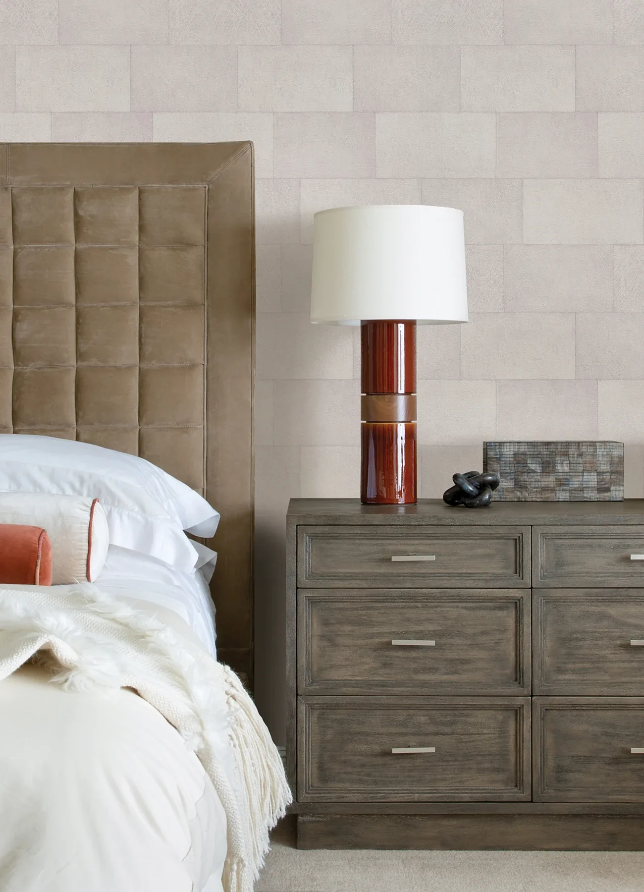 Brewster Home Fashions Lyell White Stone Wallpaper - SKU 4082-382012