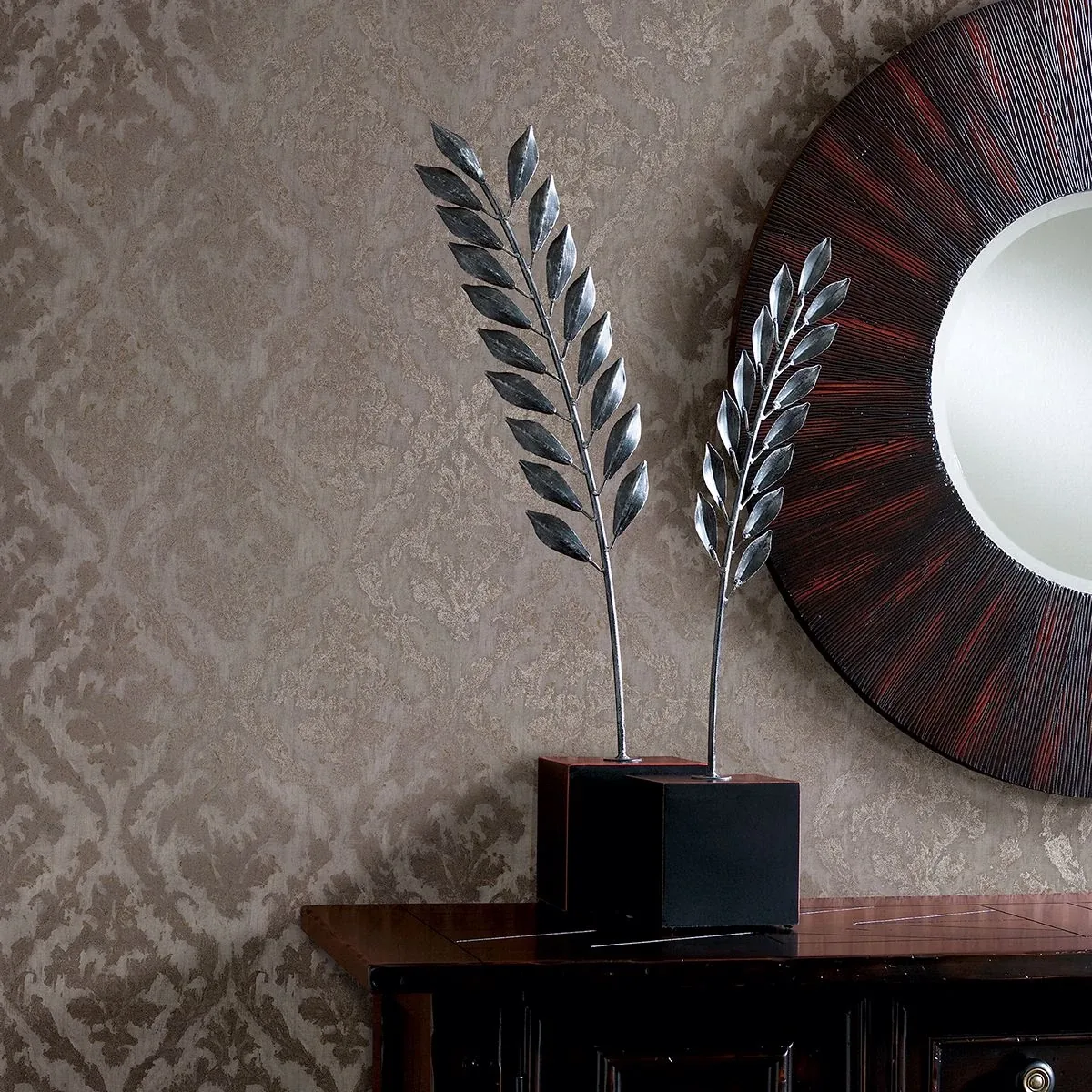 Brewster Home Fashions Lyra Bronze Damask Wallpaper - SKU 2927-20102