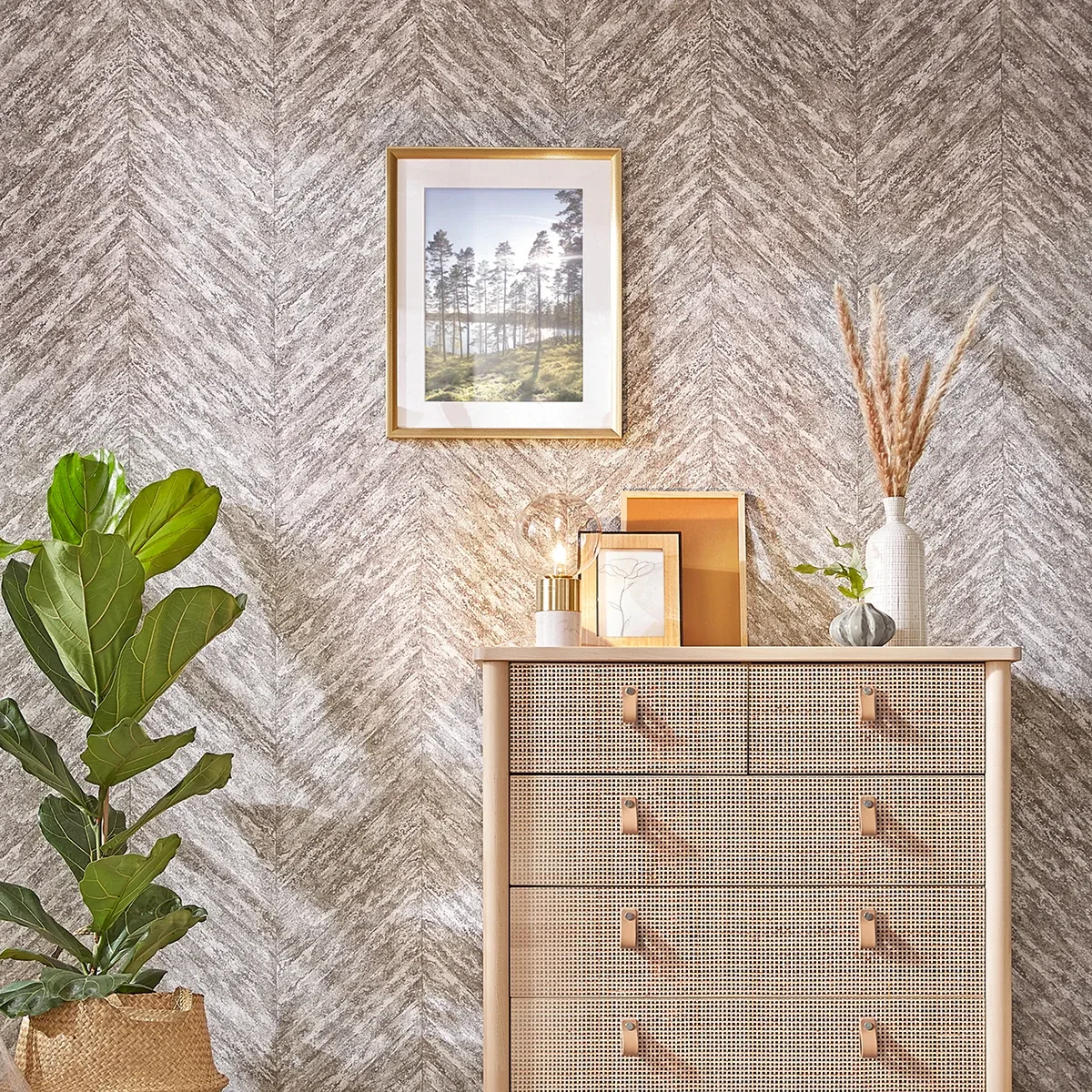Brewster Home Fashions Madoka Sterling Chevron Wallpaper - SKU 4035-617528