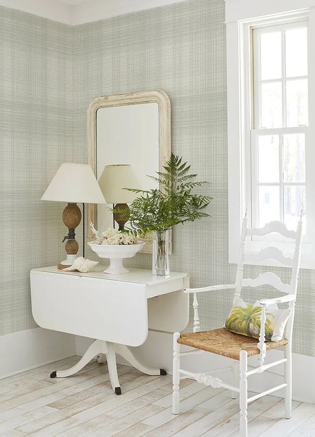 Brewster Home Fashions Madras Aqua Plaid Wallpaper | Wallpaper Twins Brewster Home Fashions Madras Aqua Plaid Wallpaper - SKU 4071-71044