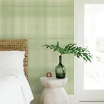 Brewster Home Fashions Madras Green Plaid Wallpaper - SKU 4071-71042