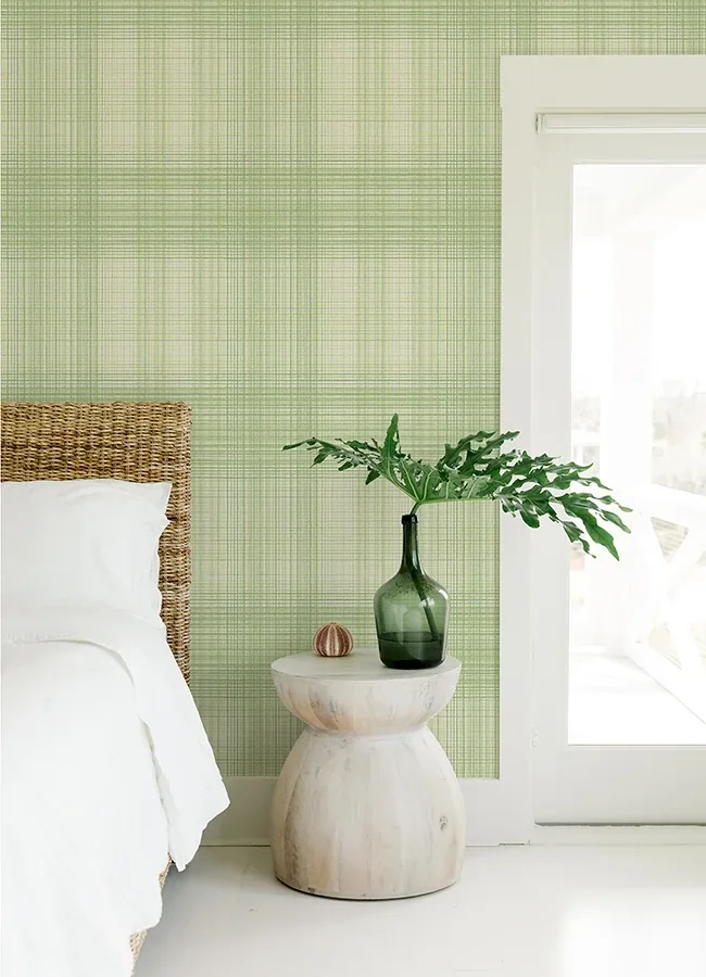 Brewster Home Fashions Madras Green Plaid Wallpaper - SKU 4071-71042