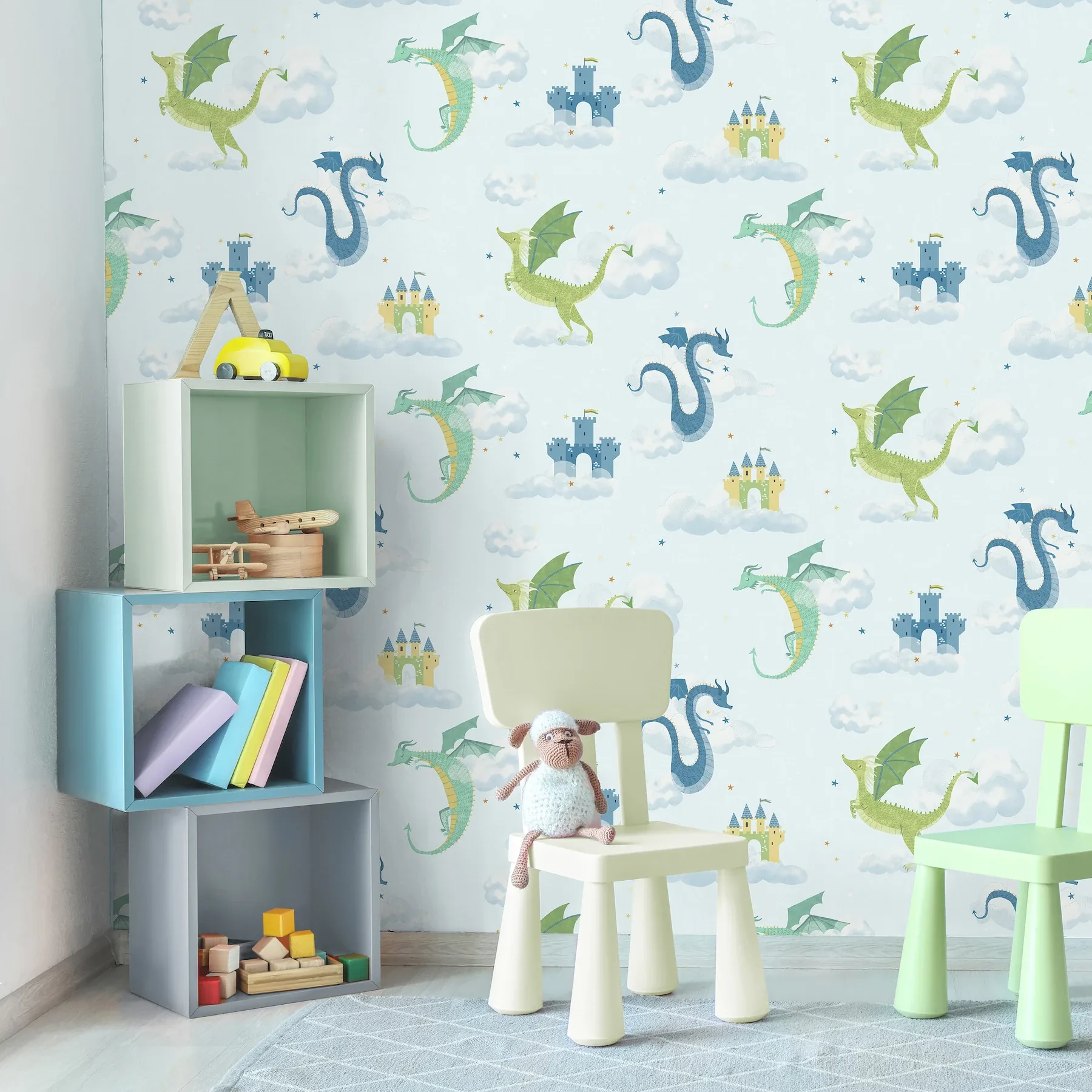 Brewster Home Fashions Magical Dragons Blue Fantastical Wallpaper | Wallpaper Twins Brewster Home Fashions Magical Dragons Blue Fantastical Wallpaper - SKU 4203-27550
