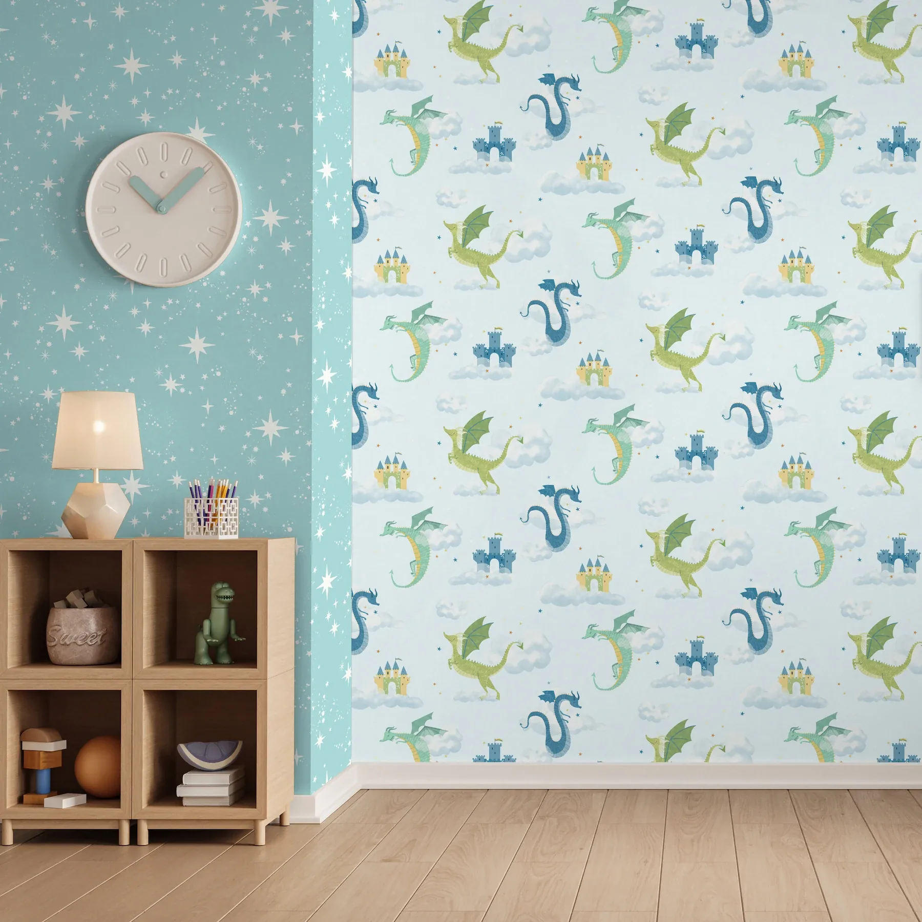 Brewster Home Fashions Magical Dragons Blue Fantastical Wallpaper | Wallpaper Twins Brewster Home Fashions Magical Dragons Blue Fantastical Wallpaper - SKU 4203-27550