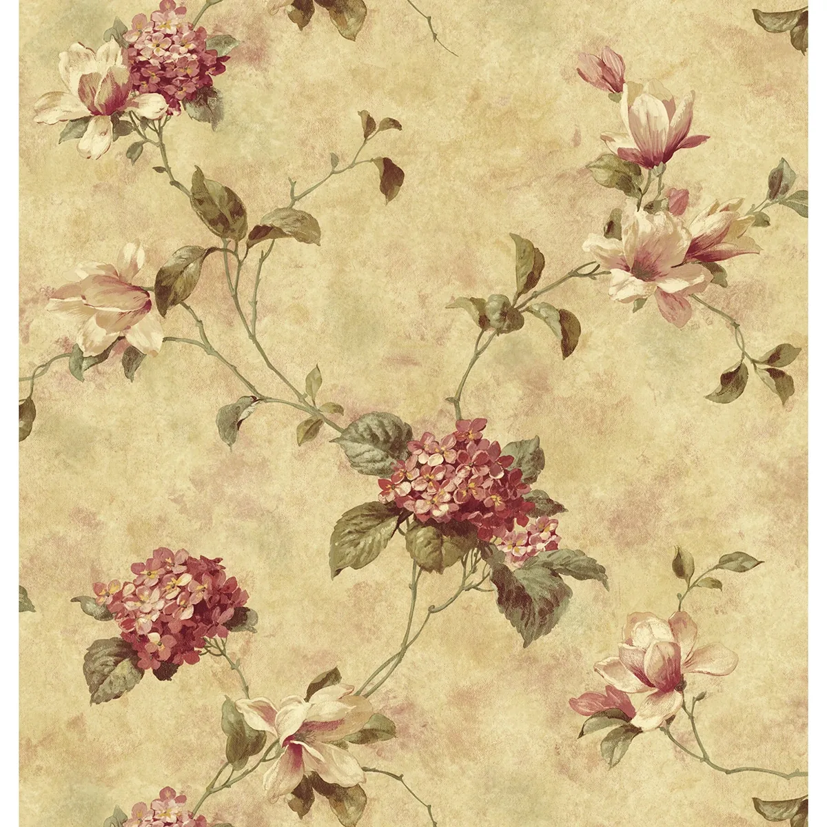 3123-76304 | Magnolia Yellow Hydrangea Trail Wallpaper