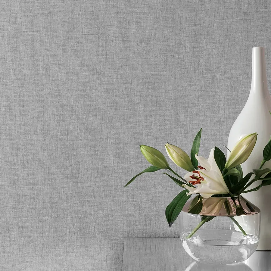 Brewster Home Fashions Maisie Grey Linen Wallpaper - SKU AH676007
