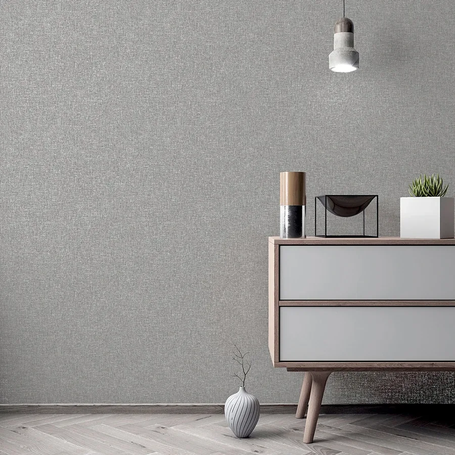 Brewster Home Fashions Maisie Grey Linen Wallpaper - SKU AH676007