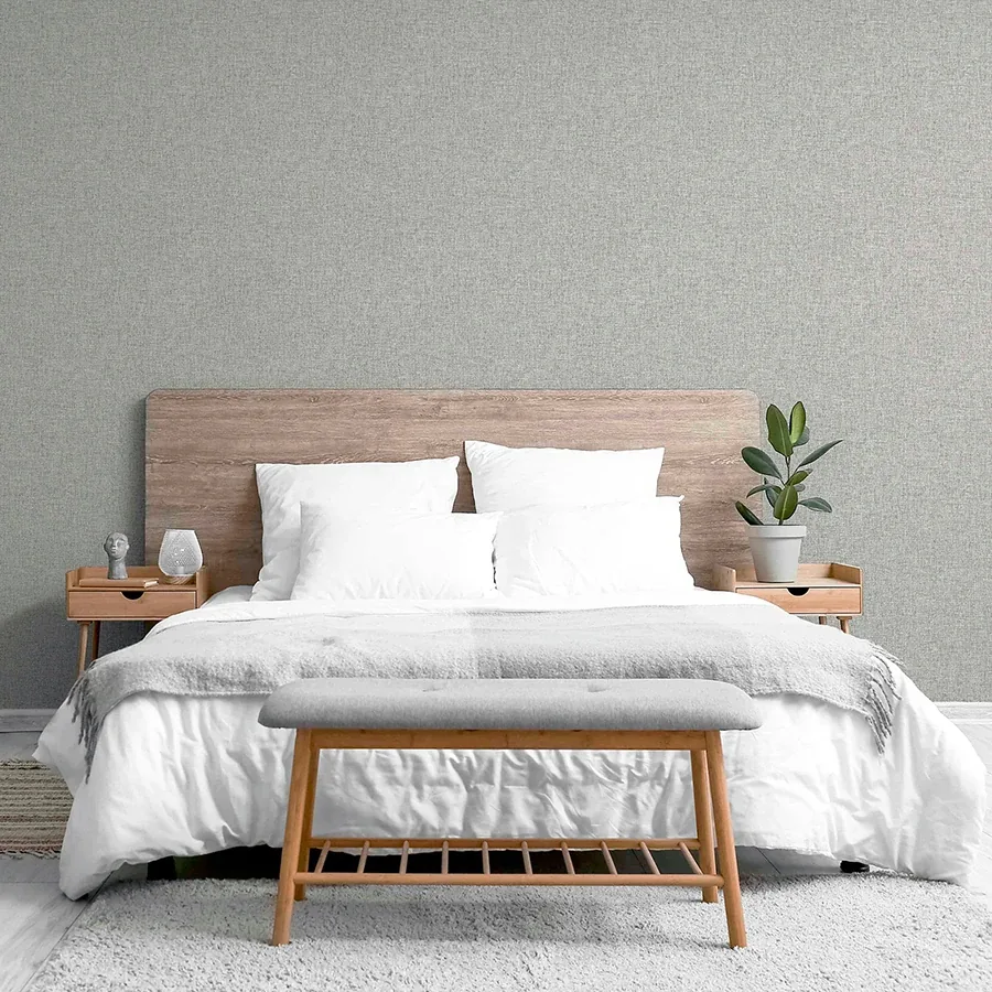 Brewster Home Fashions Maisie Light Grey Linen Wallpaper - SKU AH676006