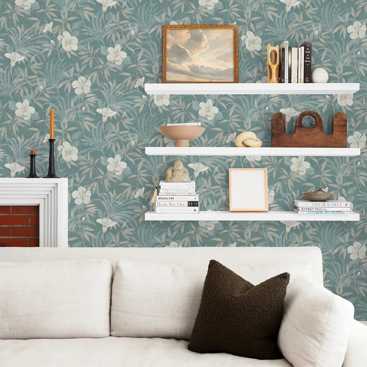Brewster Home Fashions Malecon Aqua Floral Wallpaper - SKU 4044-38028-5