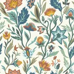 Brewster Home Fashions Mallory Blue Vivid Floral Wallpaper | Wallpaper Twins Brewster Home Fashions Mallory Blue Vivid Floral Wallpaper - SKU AH100381AH