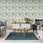 Brewster Home Fashions Mallory Blue Vivid Floral Wallpaper | Wallpaper Twins Brewster Home Fashions Mallory Blue Vivid Floral Wallpaper - SKU AH100381AH