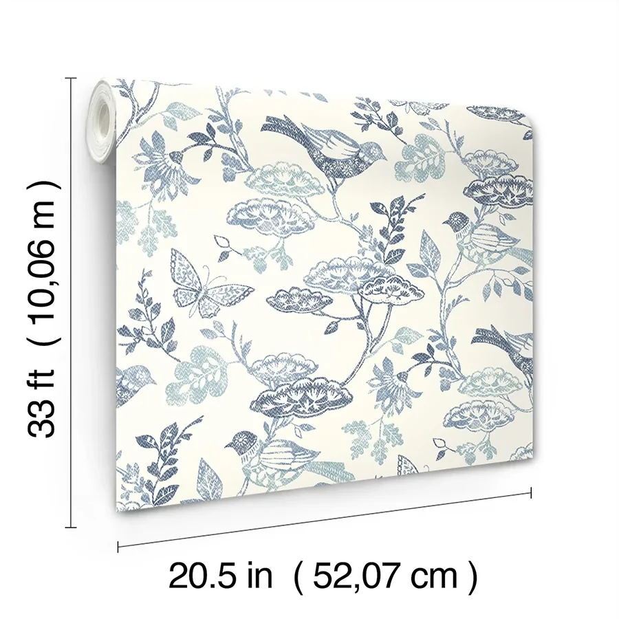 Brewster Home Fashions Malmo Blue Trail Wallpaper | Wallpaper Twins Brewster Home Fashions Malmo Blue Trail Wallpaper - SKU 3125-72316