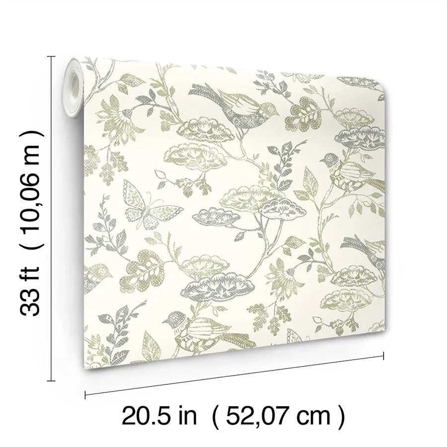 Brewster Home Fashions Malmo Green Trail Wallpaper | Wallpaper Twins Brewster Home Fashions Malmo Green Trail Wallpaper - SKU 3125-72315