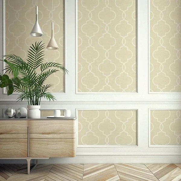 Brewster Home Fashions Malo Wheat Sisal Ogee Wallpaper - SKU 2765-BW40507