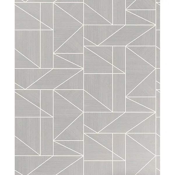 Brewster Home Fashions Malvolio Silver Silver Geometric Wallpaper - SKU 2836-M1381