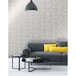 Brewster Home Fashions Malvolio Silver Silver Geometric Wallpaper - SKU 2836-M1381