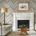 Brewster Home Fashions Mammoth Off White Diagonal Wood Wallpaper - SKU 2766-23754